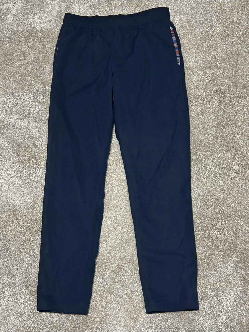 WOWIE Men’s Medium Navy Pants Woven Aztec Trim Pull On Outdoor Casual